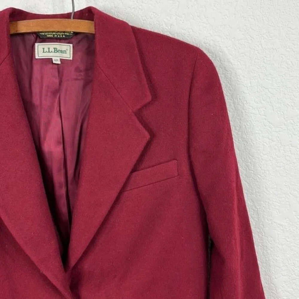 LL Bean Wool Jewel Tone Winter Coat Blazer